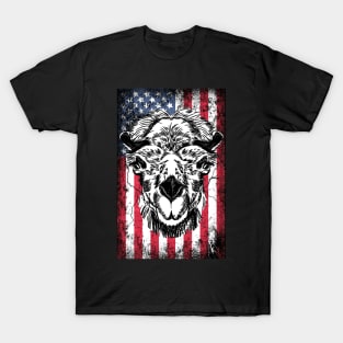 Patriotic Camel American Flag T-Shirt